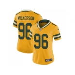 Women Nike Green Bay Packers #96 Muhammad Wilkerson Yellow Stitched NFL Limited Rush Jersey