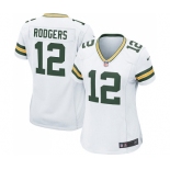 Women's Green Bay Packers #12 Aaron Rodgers Game White Football Jersey