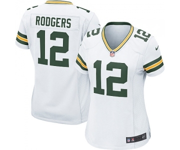 Women's Green Bay Packers #12 Aaron Rodgers Game White Football Jersey