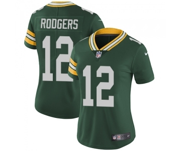 Women's Green Bay Packers #12 Aaron Rodgers Green Team Color Vapor Untouchable Limited Player Football Jersey