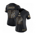 Women's Green Bay Packers #12 Aaron Rodgers Limited Black Gold Vapor Untouchable Limited Football Jersey