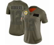 Women's Green Bay Packers #12 Aaron Rodgers Limited Camo 2019 Salute to Service Football Jersey