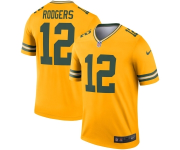 Women's Green Bay Packers #12 Aaron Rodgers Limited Gold Inverted Legend Football Jersey