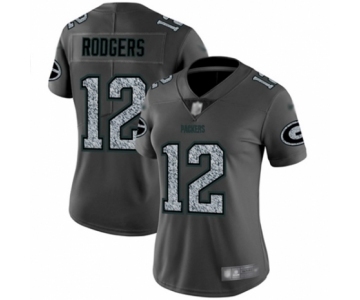 Women's Green Bay Packers #12 Aaron Rodgers Limited Gray Static Fashion Limited Football Jersey