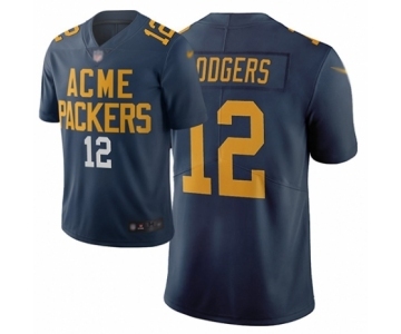 Women's Green Bay Packers #12 Aaron Rodgers Limited Navy Blue City Edition Football Jersey