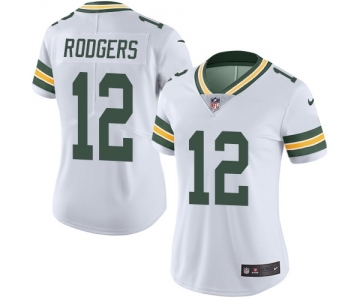 Women's Green Bay Packers #12 Aaron Rodgers White Vapor Untouchable Limited Player Football Jersey