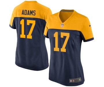 Women's Green Bay Packers #17 Davante Adams Game Navy Blue Alternate Football Jersey