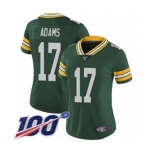 Women's Green Bay Packers #17 Davante Adams Green Team Color Vapor Untouchable Limited Player 100th Season Football Jersey