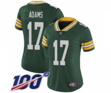 Women's Green Bay Packers #17 Davante Adams Green Team Color Vapor Untouchable Limited Player 100th Season Football Jersey