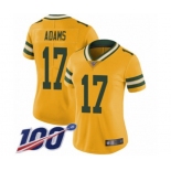 Women's Green Bay Packers #17 Davante Adams Limited Gold Rush Vapor Untouchable 100th Season Football Jersey