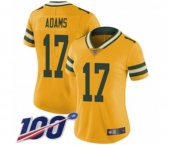 Women's Green Bay Packers #17 Davante Adams Limited Gold Rush Vapor Untouchable 100th Season Football Jersey