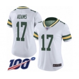 Women's Green Bay Packers #17 Davante Adams White Vapor Untouchable Limited Player 100th Season Football Jersey