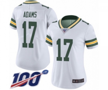 Women's Green Bay Packers #17 Davante Adams White Vapor Untouchable Limited Player 100th Season Football Jersey