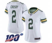 Women's Green Bay Packers #2 Mason Crosby White Vapor Untouchable Limited Player 100th Season Football Jersey