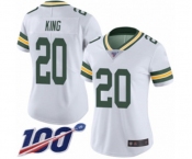 Women's Green Bay Packers #20 Kevin King White Vapor Untouchable Limited Player 100th Season Football Jersey