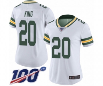 Women's Green Bay Packers #20 Kevin King White Vapor Untouchable Limited Player 100th Season Football Jersey