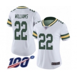 Women's Green Bay Packers #22 Dexter Williams White Vapor Untouchable Limited Player 100th Season Football Jersey