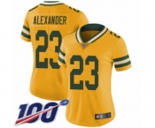 Women's Green Bay Packers #23 Jaire Alexander Limited Gold Rush Vapor Untouchable 100th Season Football Jersey