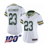 Women's Green Bay Packers #23 Jaire Alexander White Vapor Untouchable Limited Player 100th Season Football Jersey