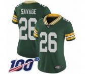 Women's Green Bay Packers #26 Darnell Savage Jr. Green Team Color Vapor Untouchable Limited Player 100th Season Football Jersey