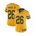 Women's Green Bay Packers #26 Darnell Savage Jr. Limited Gold Rush Vapor Untouchable Football Jersey