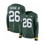 Women's Green Bay Packers #26 Darnell Savage Jr. Limited Green Therma Long Sleeve Football Jersey