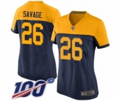 Women's Green Bay Packers #26 Darnell Savage Jr. Limited Navy Blue Alternate 100th Season Football Jersey