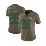 Women's Green Bay Packers #26 Darnell Savage Jr. Limited Olive 2017 Salute to Service Football Jersey