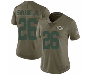 Women's Green Bay Packers #26 Darnell Savage Jr. Limited Olive 2017 Salute to Service Football Jersey