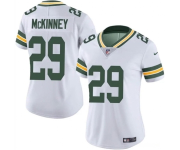 Women's Green Bay Packers #29 Xavier McKinney White Vapor Limited Football Stitched Jersey