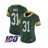 Women's Green Bay Packers #31 Adrian Amos Green Team Color Vapor Untouchable Limited Player 100th Season Football Jersey