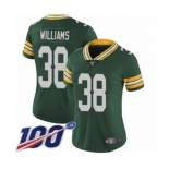 Women's Green Bay Packers #38 Tramon Williams Green Team Color Vapor Untouchable Limited Player 100th Season Football Jersey