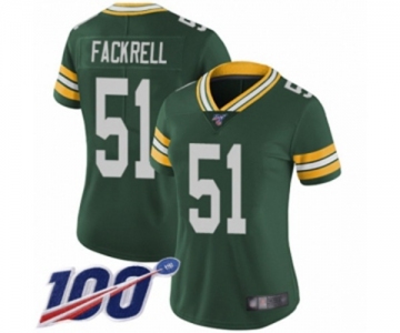 Women's Green Bay Packers #51 Kyler Fackrell Green Team Color Vapor Untouchable Limited Player 100th Season Football Jersey