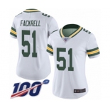 Women's Green Bay Packers #51 Kyler Fackrell White Vapor Untouchable Limited Player 100th Season Football Jersey