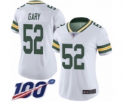 Women's Green Bay Packers #52 Rashan Gary White Vapor Untouchable Limited Player 100th Season Football Jersey