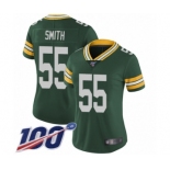 Women's Green Bay Packers #55 Za'Darius Smith Green Team Color Vapor Untouchable Limited Player 100th Season Football Jersey