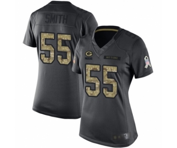 Women's Green Bay Packers #55 Za'Darius Smith Limited Black 2016 Salute to Service Football Jersey