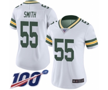 Women's Green Bay Packers #55 Za'Darius Smith White Vapor Untouchable Limited Player 100th Season Football Jersey