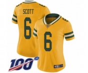 Women's Green Bay Packers #6 JK Scott Limited Gold Rush Vapor Untouchable 100th Season Football Jersey