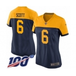 Women's Green Bay Packers #6 JK Scott Limited Navy Blue Alternate 100th Season Football Jersey