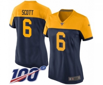 Women's Green Bay Packers #6 JK Scott Limited Navy Blue Alternate 100th Season Football Jersey