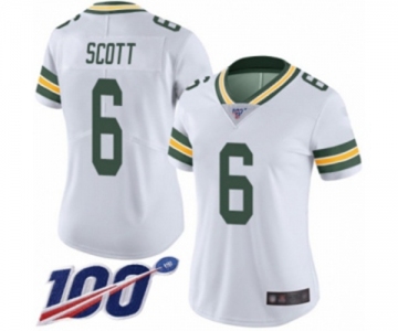 Women's Green Bay Packers #6 JK Scott White Vapor Untouchable Limited Player 100th Season Football Jersey