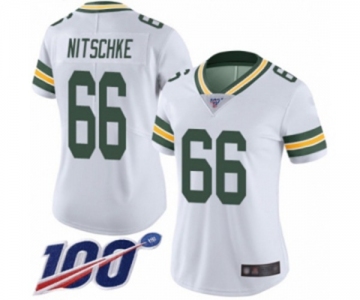 Women's Green Bay Packers #66 Ray Nitschke White Vapor Untouchable Limited Player 100th Season Football Jersey