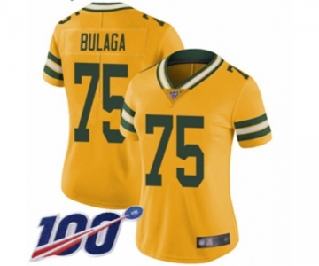 Women's Green Bay Packers #75 Bryan Bulaga Limited Gold Rush Vapor Untouchable 100th Season Football Jersey