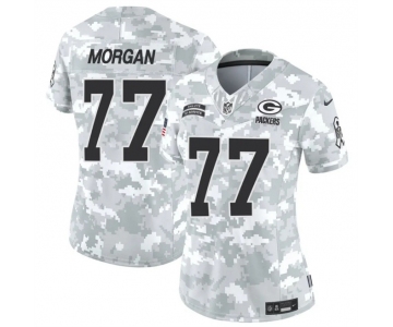 Women's Green Bay Packers #77 Jordan Morgan 2024 F.U.S.E Arctic Camo Salute To Service Limited Stitched Football Jersey