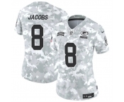 Women's Green Bay Packers #8 Josh Jacobs 2024 F.U.S.E Arctic Camo Salute To Service Limited Stitched Football Jersey