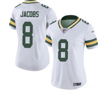 Women's Green Bay Packers #8 Josh Jacobs White Vapor Untouchable Limited Stitched Jersey