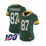 Women's Green Bay Packers #87 Jace Sternberger Green Team Color Vapor Untouchable Limited Player 100th Season Football Jersey