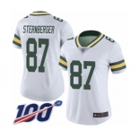 Women's Green Bay Packers #87 Jace Sternberger White Vapor Untouchable Limited Player 100th Season Football Jersey