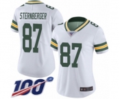 Women's Green Bay Packers #87 Jace Sternberger White Vapor Untouchable Limited Player 100th Season Football Jersey